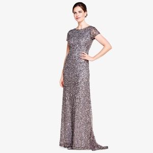 ADRIANNA PAPELL | Scoop Back Sequin Gown